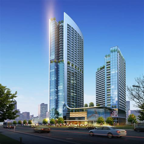 Detailed High Rise Building Complex 3d Model Max Obj Mtl Tga 2 High