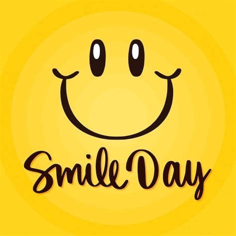 Free Vector World Smile Day Lettering With Face