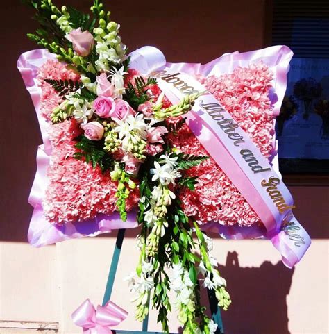 Flowers are universally recognised as a beautiful tribute of life. Pink sympathy pillow. | Sympathy flowers, Pink, Gift wrapping