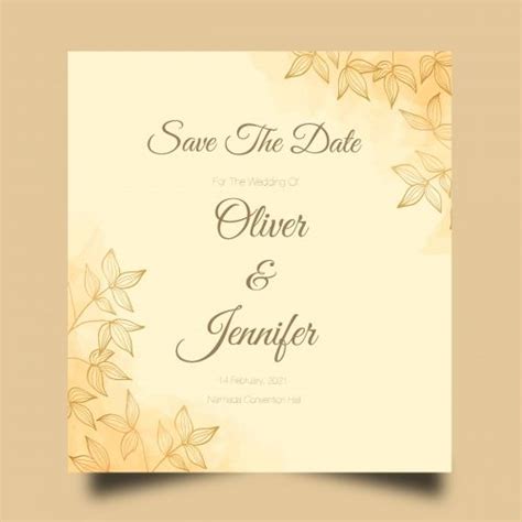 وکتور لایه باز کارت دعوت عروسی طرح برگ های کوچک دانلود رایگان فایل