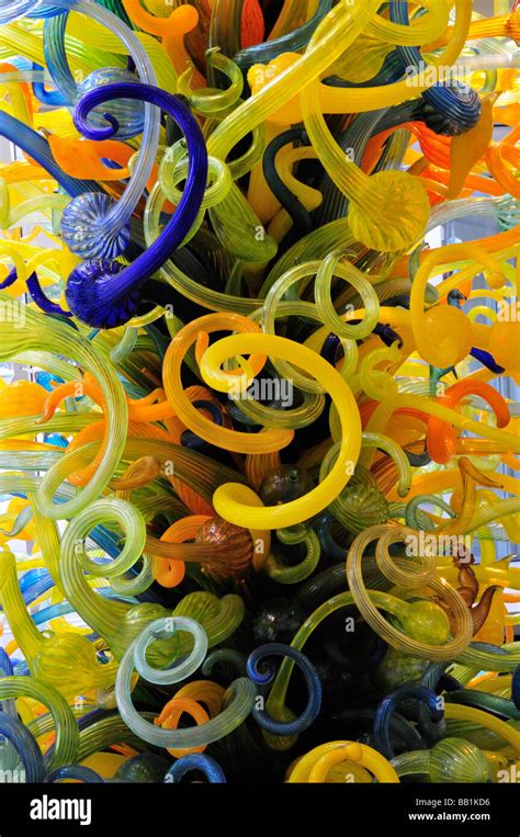 Detail Of Glass Tower By Dale Chihuly At The Oklahoma City Museum Of