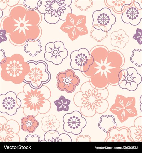 Floral Seamless Pattern Oriental Flower Chinese Vector Image