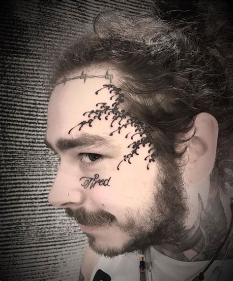 Pin By ~ A B I ~ On Post Malone ️ Post Malone Face Tattoos Date Tattoos