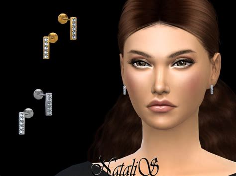 Natalisdiamond Bar Earrings The Sims 4 Catalog