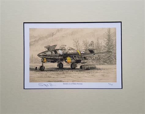 Me 262 A 1a Of Walter Nowonty Drawing Stephen Brown Aviation Artist