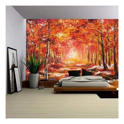 Wall26 Oil Painting Landscape Colorful Autumn Forest Removable