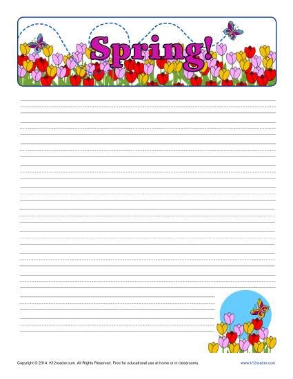 Free Printable Spring Themed Writing Paper Printable Templates