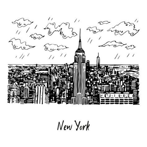 1187 Manhattan Skyline Stock Illustrations Depositphotos