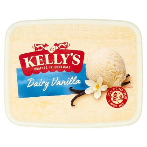 Kellys Cornish Dairy Vanilla Ice Cream 2 Ltr Ice Cream Tubs
