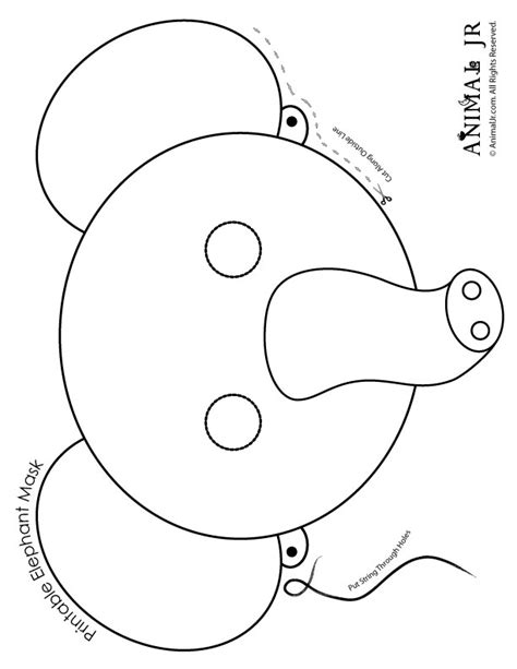 Gambar Printable Elephant Masks Coloring Page Woo Jr Kids Activities