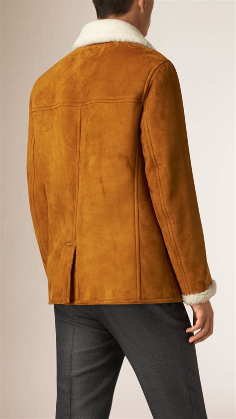 Lyst Burberry Suede And Shearling Donkey Jacket In Brown For Men