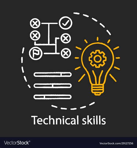 Technical Skills Chalk Concept Icon Royalty Free Vector