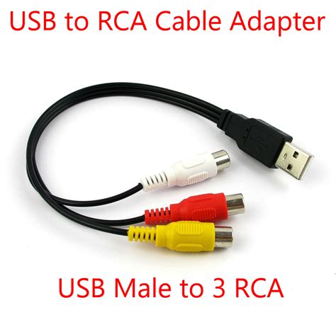 Usb 20 Male To 3 Rca Female Extension Cable Video Av Av Converter