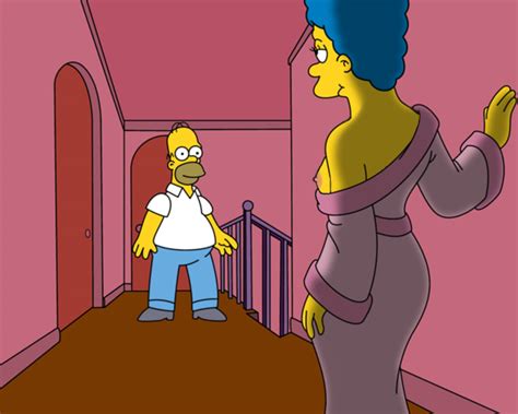 rule 34 breasts clothes color female homer simpson human indoors male marge simpson nipples