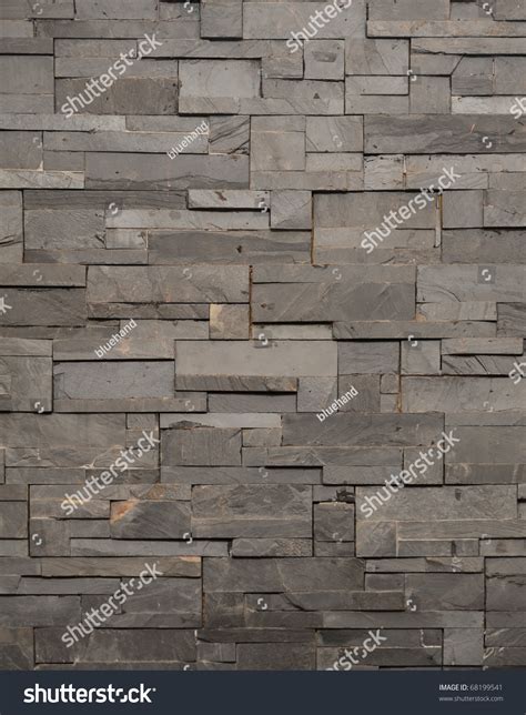 Dark Grey Stone Tile Texture Brick Wall Surfaced Stock
