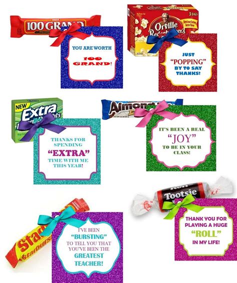 Teacher Appreciation Candy Printables - Printable Kids Entertainment