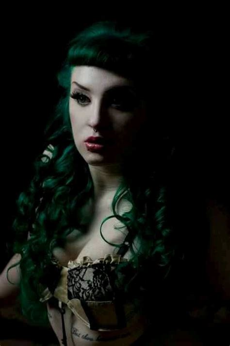 Goth Gothic Love The Green Hair Dark Green Hair Green Hair Gothic Hairstyles