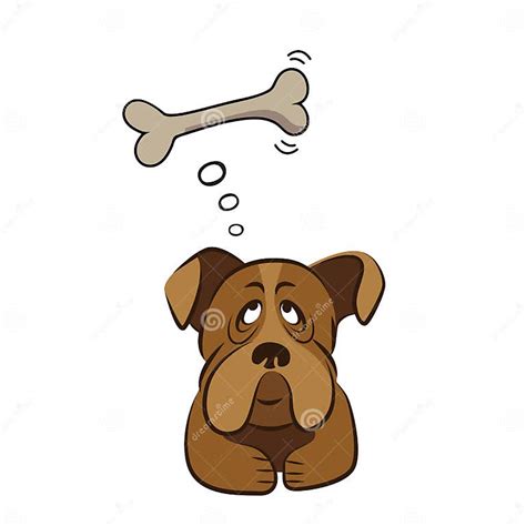 Cute Dog Thinking About Bone Stock Vector Illustration Of Vector