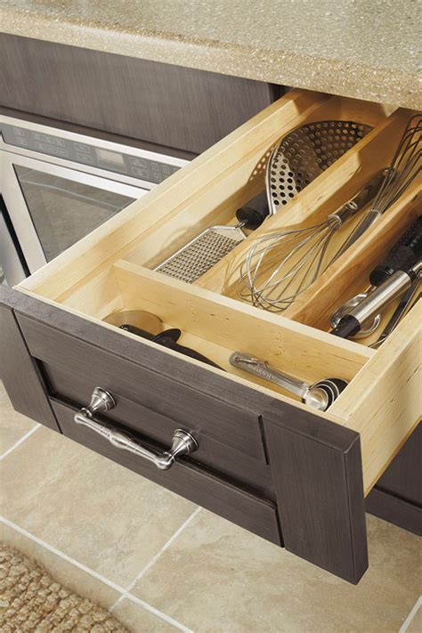 Adjust the door up or down Wood Cutlery Tray - Storage Solution - Kitchen Craft Cabinetry