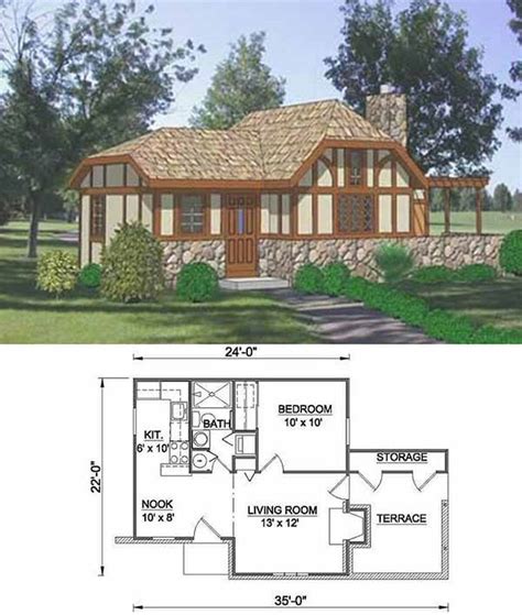 Find mini 1 story cabins w/basement, tiny 1 story bungalow blueprints & more! 27 Adorable Free Tiny House Floor Plans - Craft-Mart