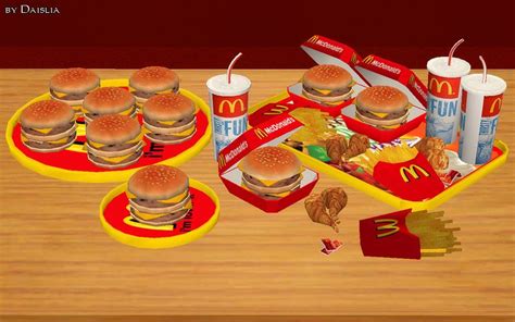 Mod The Sims Mcdonalds Deco Food Set 8 New Meshes Sims Sims 4