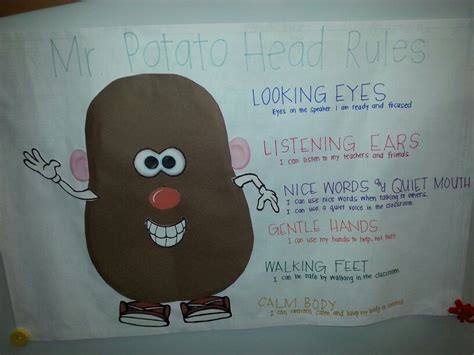 Mr Potato Head Rules Preschool Classroom Rules Presch