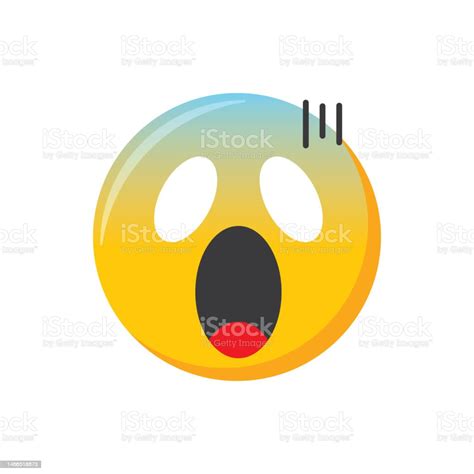 Emoji Icon Shocked Face Scared Emoticon Vector Illustration向量圖形及更多一組物體