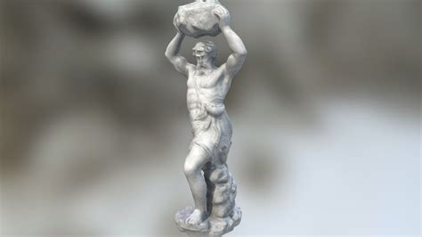Statue Of Man Holding Rock Above Head 3d Model By Ari Ellert