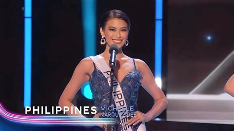 michelle dee delivers on filipinas intro during miss universe 2023 prelims