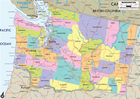 Map Of Washington State Black And White London Top Attractions Map