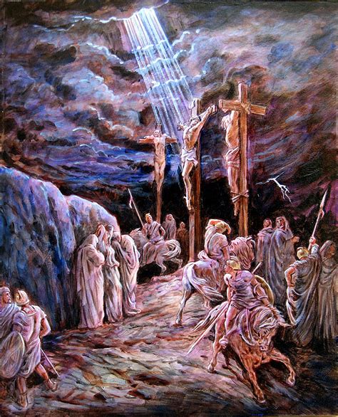 Jesus On The Cross Painting By John Lautermilch Pixels