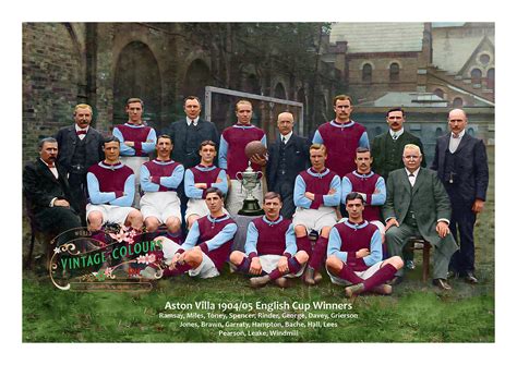 Aston Villa 190405 Fa Cup Winners World Vintage Colours