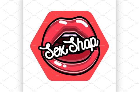 Color Vintage Sex Shop Emblem Illustrator Graphics ~ Creative Market