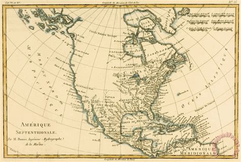 Guillaume Raynal Antique Map Of North America Painting Antique Map Of