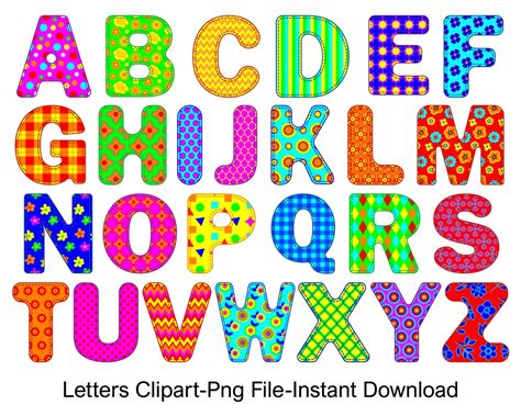 Alphabet Clipart Bunte Alphabet Buchstaben Clipart Bunte Etsyde