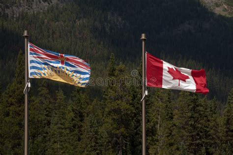 Flags Of British Columbia Canada Stock Image Image Of Columbia Wind