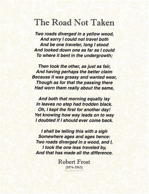 The Road Not Taken By Robert Frost Drawing