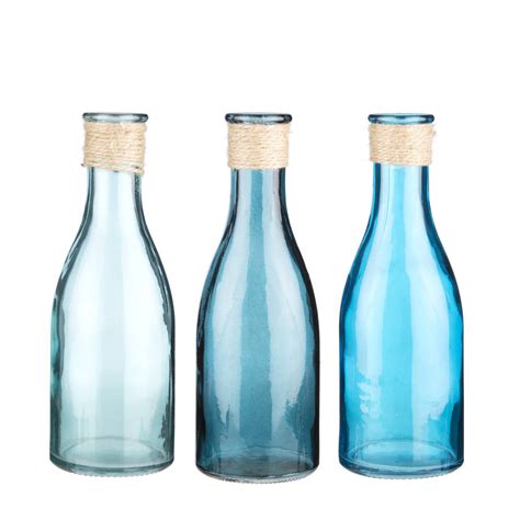 Nautical Blue Glass Bottles By The Contemporary Home