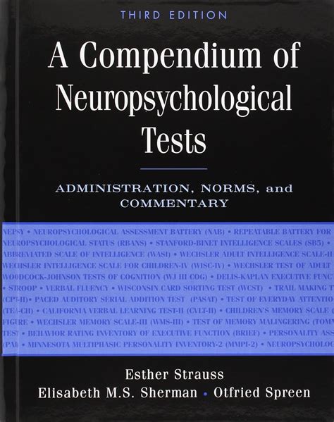 Buy A Compendium Of Neuropsychological Tests Administration Norms