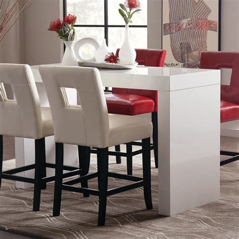 Shop Strick And Bolton Jorgjia Glossy White Counter Height Table Free