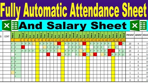 Fully Automatic Attendance Sheet In Excel Salary Sheet In Excel By
