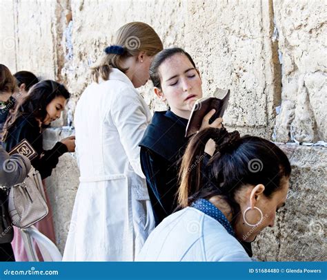 Prayer In The Female Half At The Western Wall Of The Temple Jerusalem