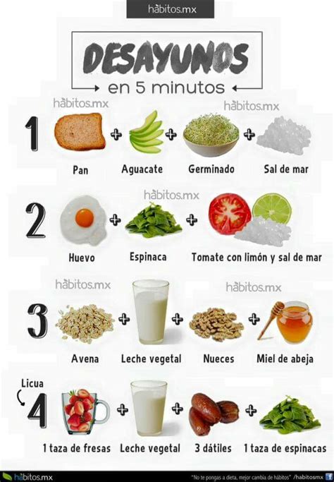 Desayunos En 5 Minutos Desayunos Nutritivos Comida Alimentos Saludables