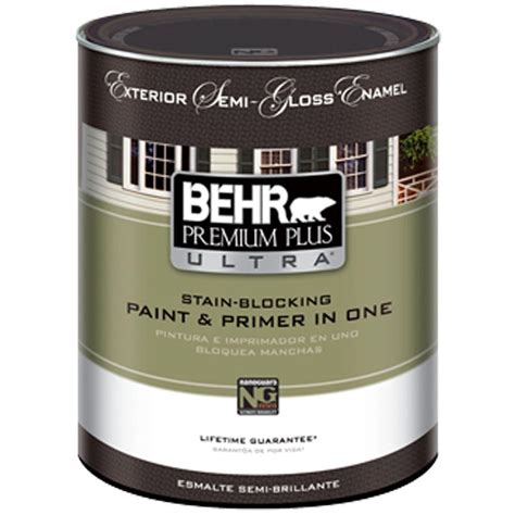 Behr Premium Plus Ultra Qt White Semi Gloss Enamel Exterior Paint
