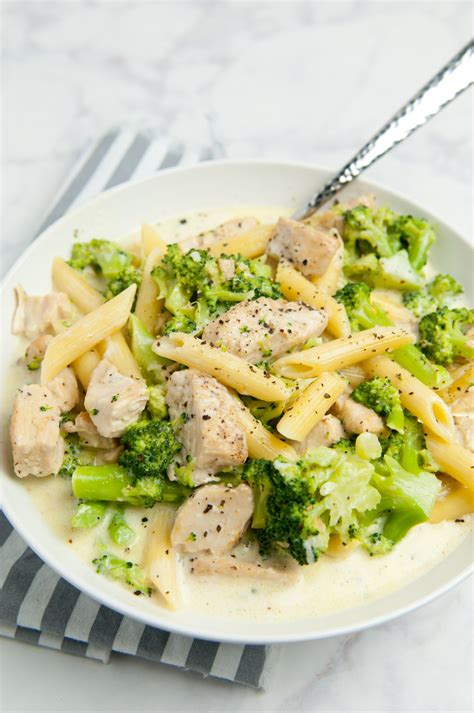 Saute until the broccoli is hot, about 5 minutes. Chicken and Broccoli Alfredo - Tabitha Talks Food