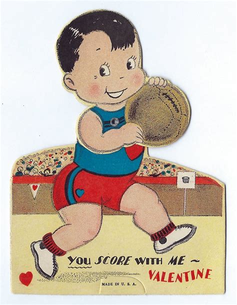 Vintage Valentines Day Card You Score With Me Valentine Flickr