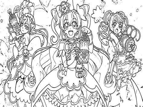 Anime Delicious Party Pretty Cure Coloring Page Anime Coloring Pages