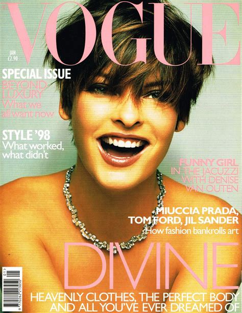 Linda Evangelista Vogue Uk January 1999 Vogue Magazine Covers Vogue