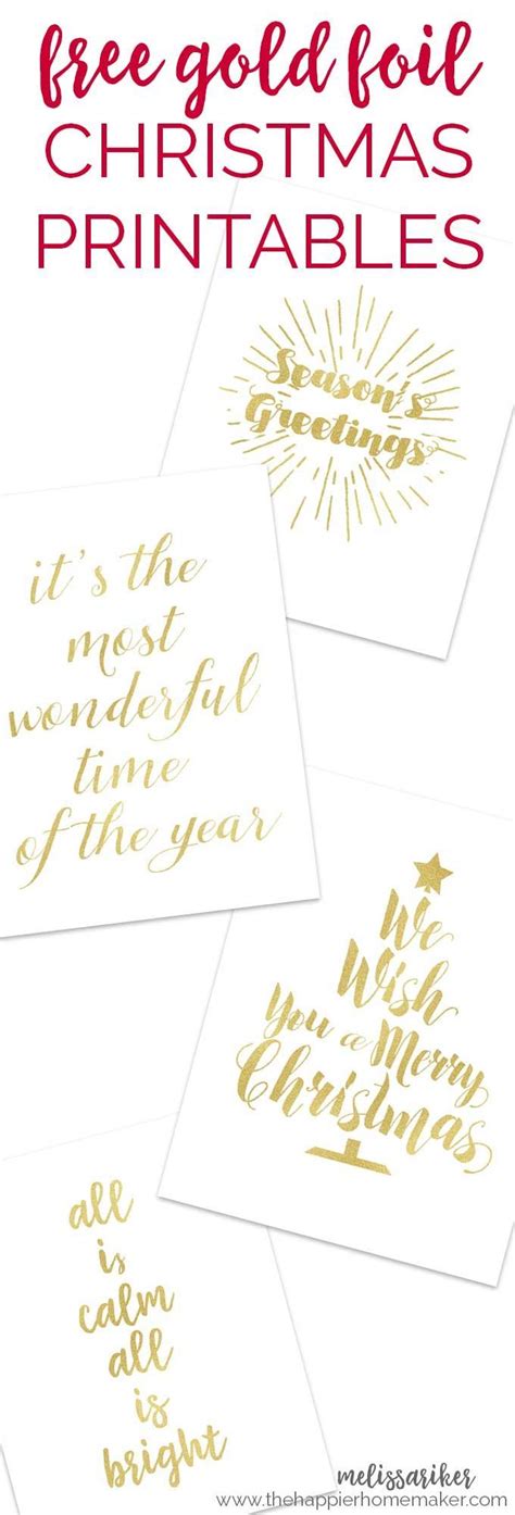 Free Gold Foil Christmas Printables Are The Perfect Way To Update Your