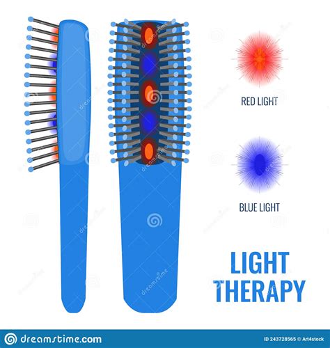Laser Red Light Therapy Treatment Of Alopecia Stock Vector